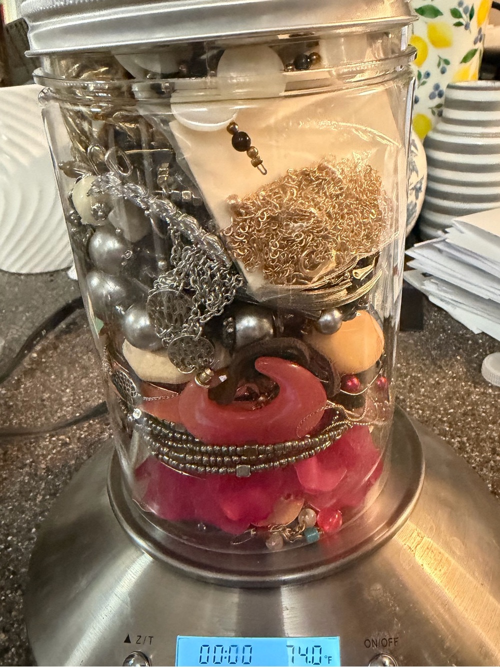 1.14 pounds (including plastic jar) of mystery jewelry!! All wearable